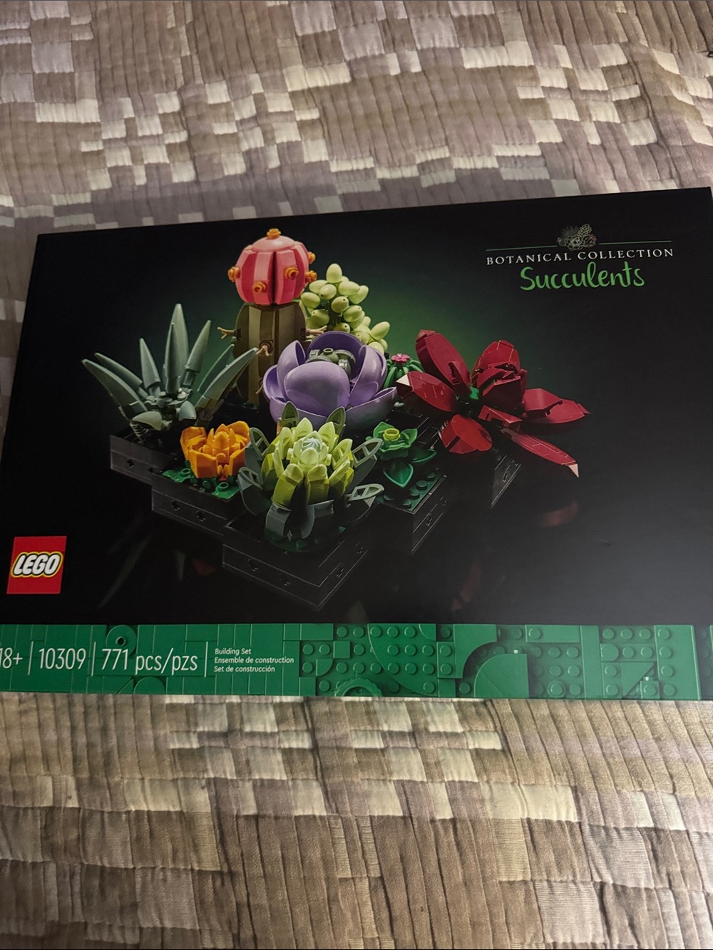 Lego Succulents Set in Green, Red, Purple, Yellow